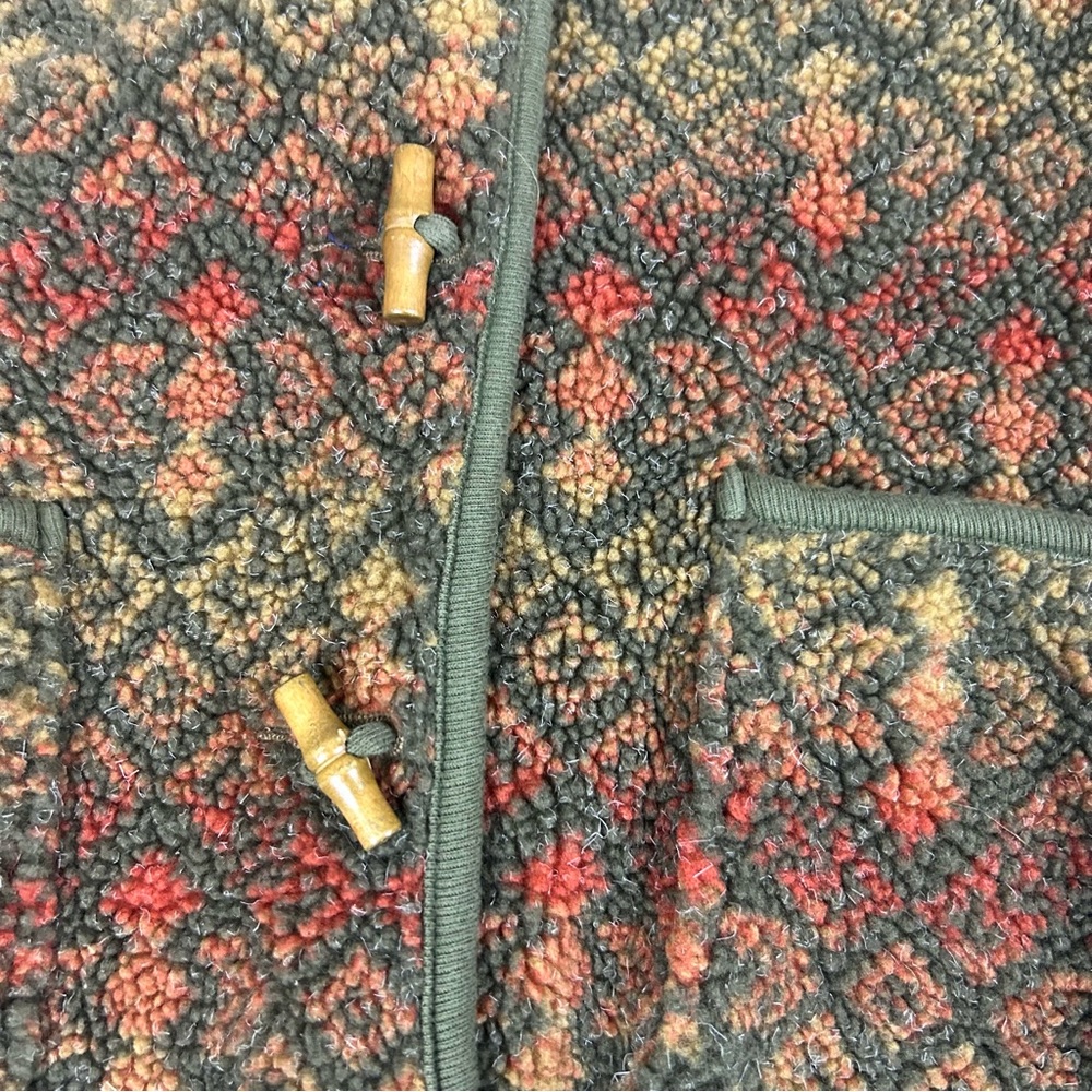 Orvis Multicolor Patterned Toggle Button Fleece J… - image 5
